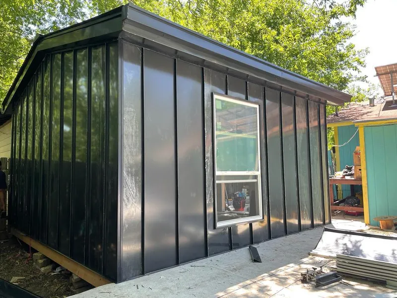 Black standing seam metal wall panels for Metal Roof Installation in Merrydale